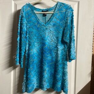 Womens Project blue sheer tunic XL.